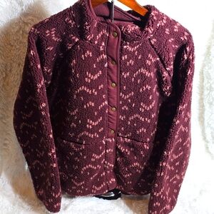 Pink Patterned Fleece Jacket